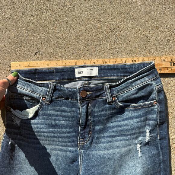 BKE Gabby 27x27 Curvy Fit High Rise Ankle Skinny Distressed Blue Jeans ABK2875A - Picture 7 of 9